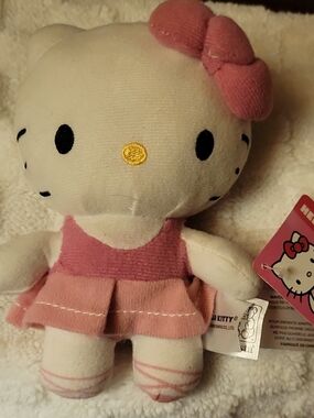 Hello Kitty White and Pink Plush Doll with Bow
